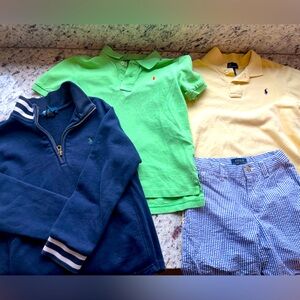 Boys Ralph Lauren Preppy Lot- polos, sweatshirt/sweater and seersucker shorts